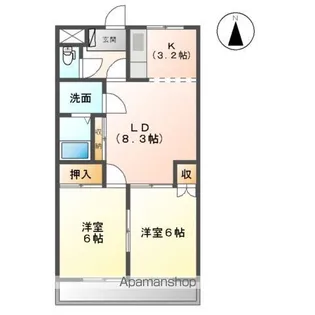 レジデンス花水木【2階】の間取り