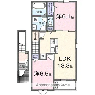 カメリア郷東C【2階】の間取り