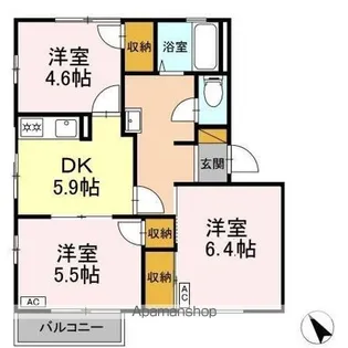 エミネンス高野台【1階】の間取り