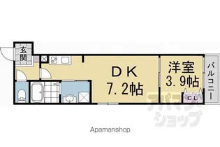 アドバンスコート四条堀川II【203号室】の間取り