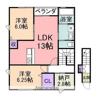 ベルリード阪南 桜ヶ丘【202号室】の間取り