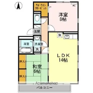 バティール西小森野 B棟【2階】の間取り