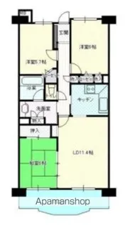 トーカンジェネラス開運橋【504号室】の間取り