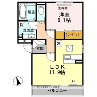 プランドール曙【1階】の間取り