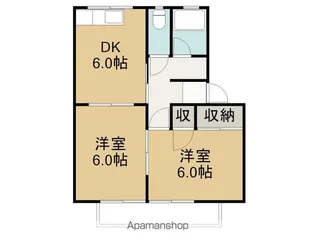 コーポ神谷Ⅰ・Ⅱ【Ⅱ-206号室】の間取り