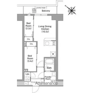 コンフォリア・リヴ豊洲キャナル【3階】の間取り