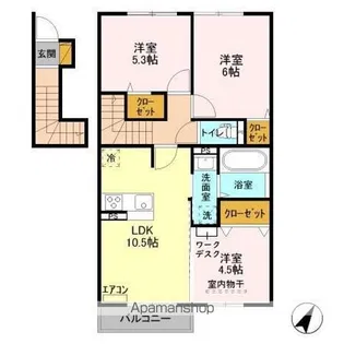 リアンレーヴ【2階】の間取り