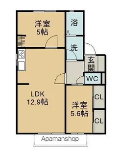 ホウプハウスA棟【2階】の間取り