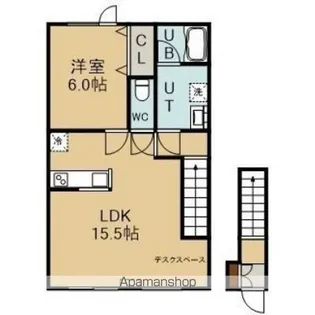 VESNERⅡ(ヴェスナーツー)【201号室】の間取り