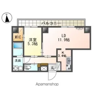 LUX HAKATA(ルークスハカタ)【7階】の間取り