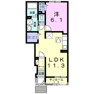 ル・クルールⅠ【1階】の間取り
