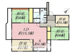 北柏ライフタウン松葉町四丁目第三団地13号棟【2階】の間取り
