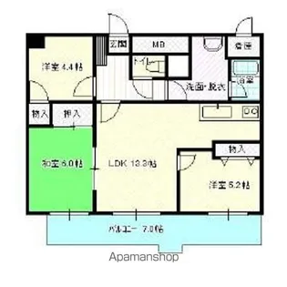 岩手県盛岡市本町通2丁目【マンション】の間取り