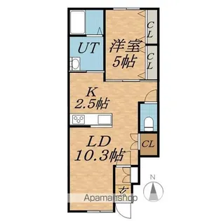 エミアスⅠ【103号室】の間取り