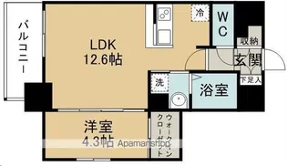 プラチナスイート五橋駅ガーデンコート【1011号室】の間取り