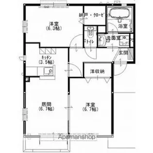 ベルハイツD【1階】の間取り