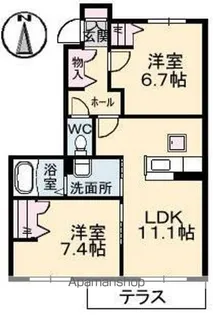 シャーメゾン上林【1階】の間取り