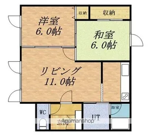 サンロード山の手【102号室】の間取り
