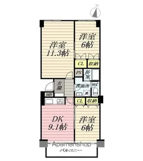 東急ドエルフェニックス【7階】の間取り