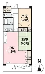 TADコンフォート大内【202号室】の間取り