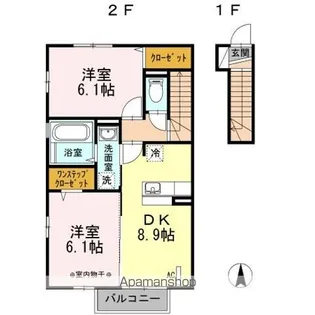 サニー矢倉下 A【2階】の間取り