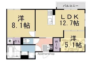 アレ・デ・フルール西向日駅前【1階】の間取り