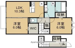 ラカスタン【2階】の間取り