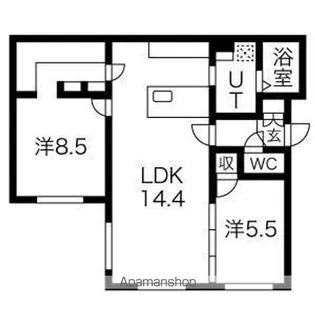 レジデンスサッポロKOULU【502号室】の間取り