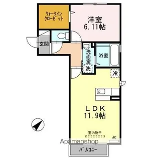宮城県仙台市青葉区国見1丁目【アパート】の間取り