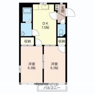 2DKの間取り画像