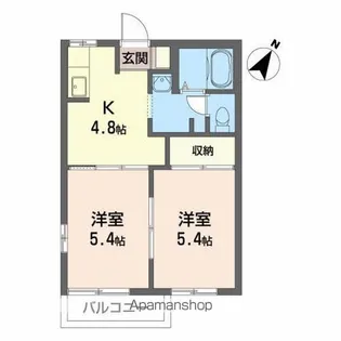 メゾン・ド・フィルB【1階】の間取り