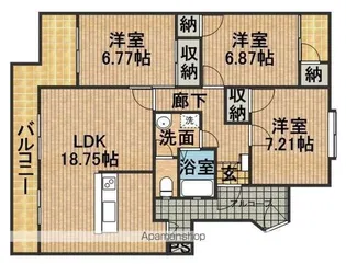 アムラートハウスA【1階】の間取り