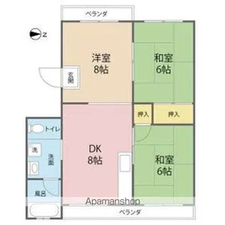 南武庫之荘佐野マンション【1階】の間取り
