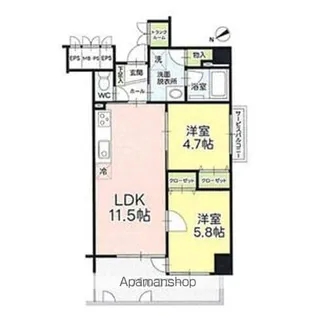 フェリス本通【5階】の間取り