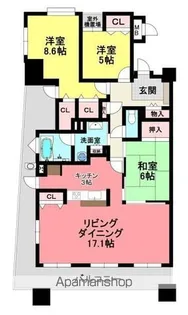 アーバンビュー尾道西御所【1301号室】の間取り