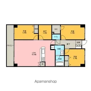 アイランドシティインフィニガーデン サウス棟【2階】の間取り