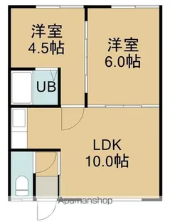 ひのき荘(ヒノキソウ)【1階中号室】の間取り