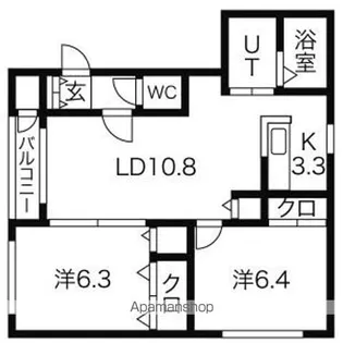 ラ・グラン中の島【3階】の間取り