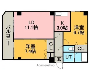 リバーサイド共応(7階建)【4階】の間取り