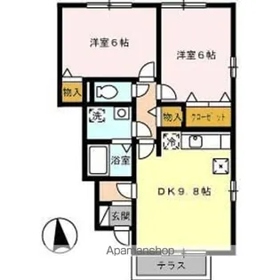 クレオ眉山【1階】の間取り