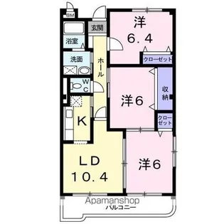 若山ガーデンヒル A棟【2階】の間取り