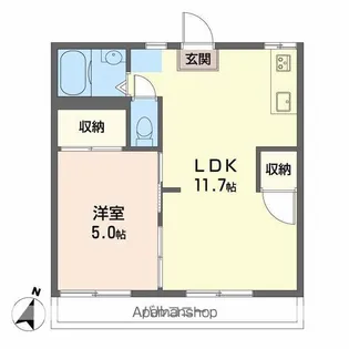 エステート浜前【1階】の間取り