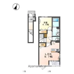 滋賀県長浜市室町【アパート】の間取り