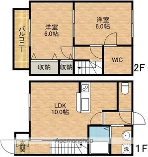 静岡県浜松市中央区半田山4丁目【テラスハウス】の間取り