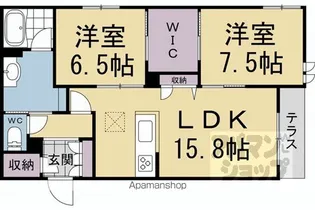 ラフィーネ松ケ崎【102号室】の間取り
