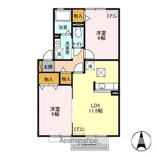 サンモール【102号室】の間取り