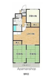 コスモ川内【4階】の間取り