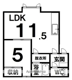 コーポマイロード【A号室】の間取り