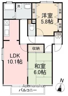 フォブールTAKA C・D棟【1階】の間取り