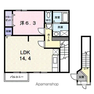 コーポフォレストB【202号室】の間取り